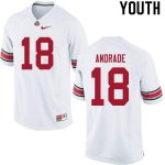 NCAA Ohio State Buckeyes Youth #18 J.P. Andrade White Nike Football College Jersey HZT4345AT